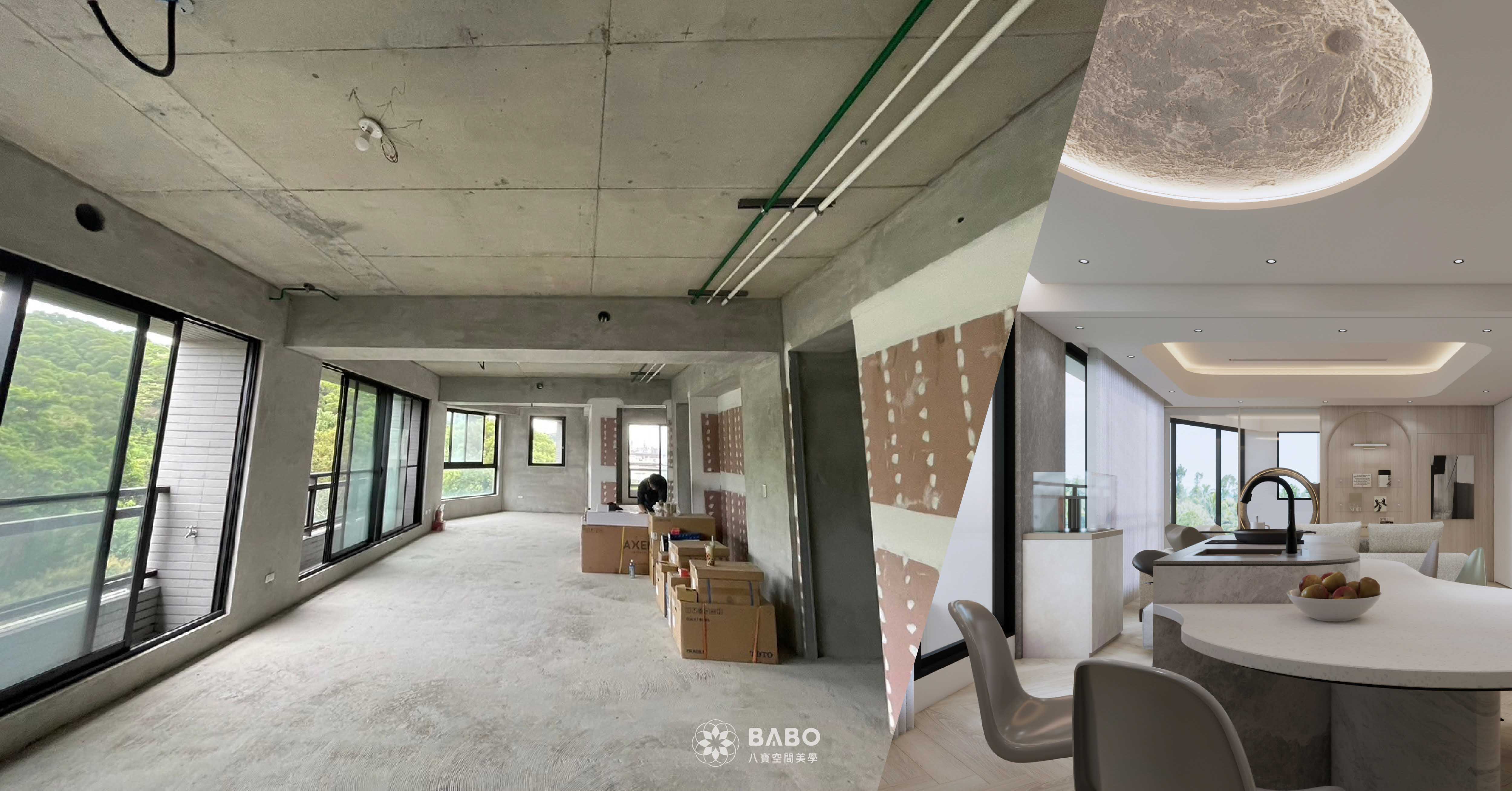 ▲在進行軟裝家具挑選時，除了確認尺寸以外，屋主可參考3D擬真圖中設計師建議的傢俱類型與風格，包括沙發尺寸、餐桌樣式、燈具色系等，作為實際選購時的重要依據，透過視覺化參考，能更快掌握整體空間感與搭配方式，讓軟裝佈置更加準確、有共識。